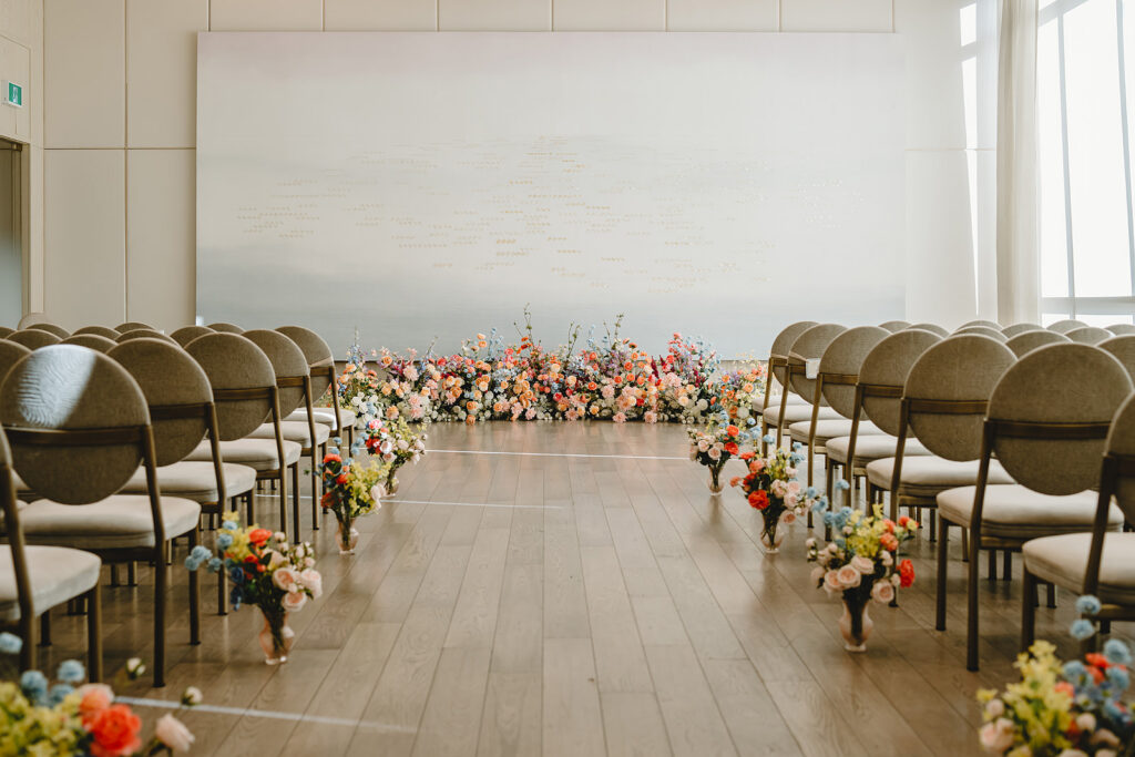 The ceremony space at The Pearle Hotel