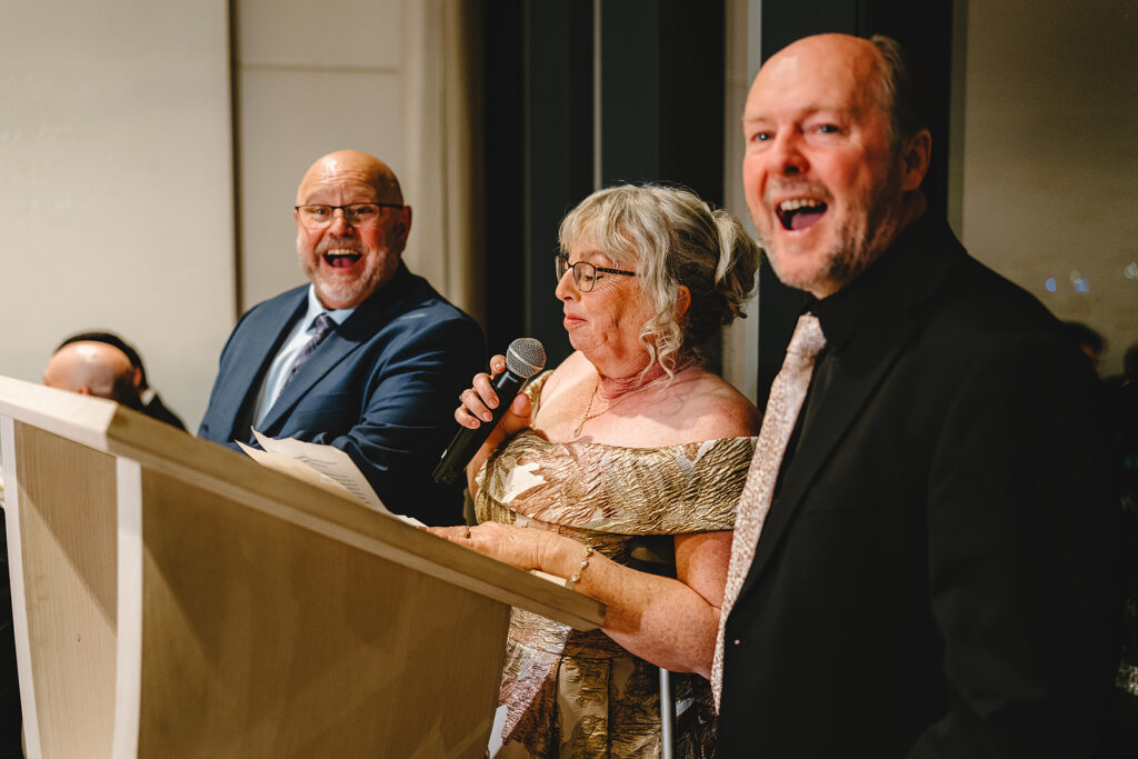 Parent speeches at a wedding at The Pearle Hotel