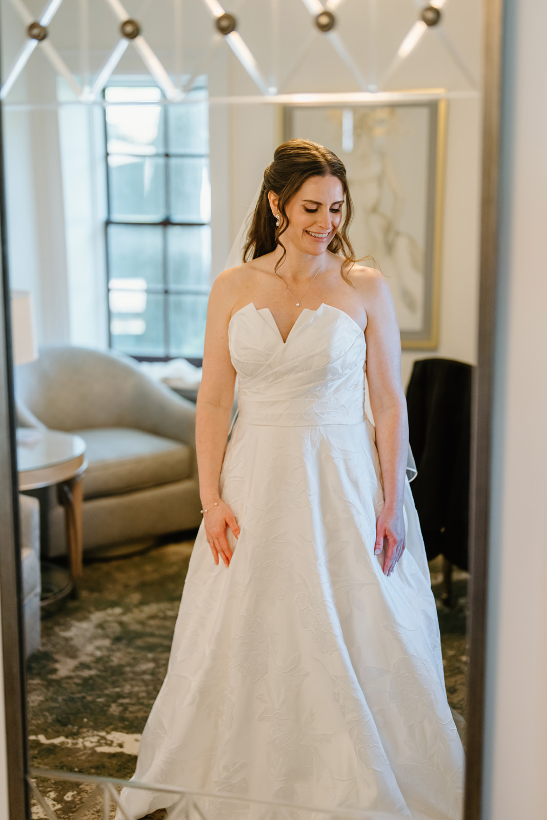 A bride getting ready at Ancaster Mill