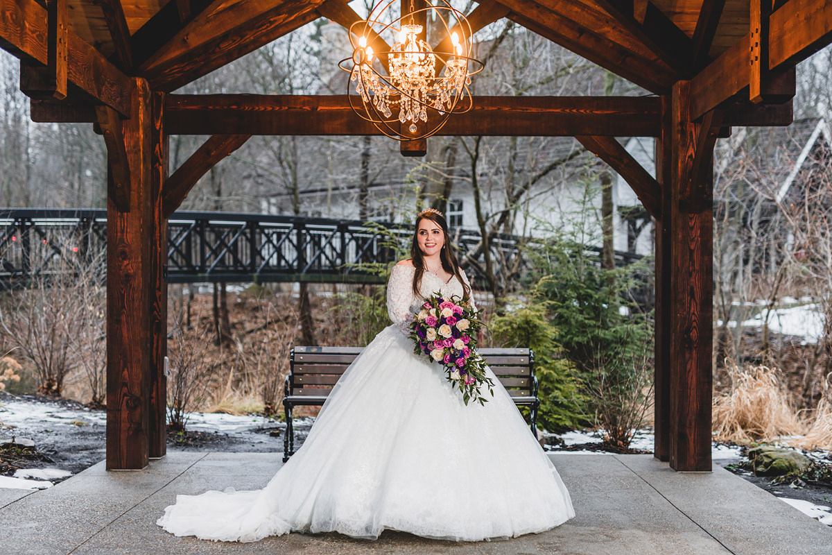 A bridal portrait at Ancaster mill
