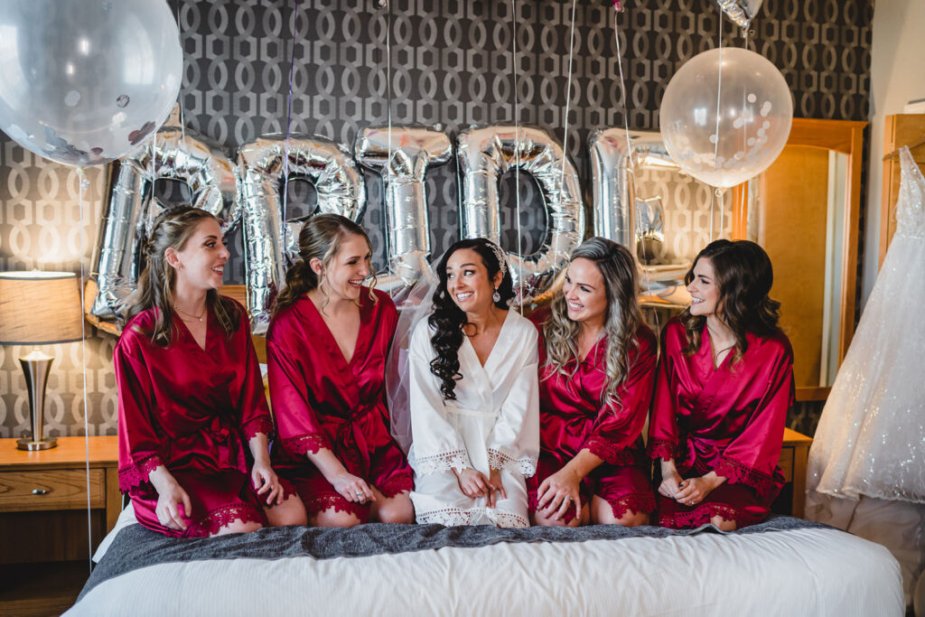 Bride and Bridesmaids before the wedding