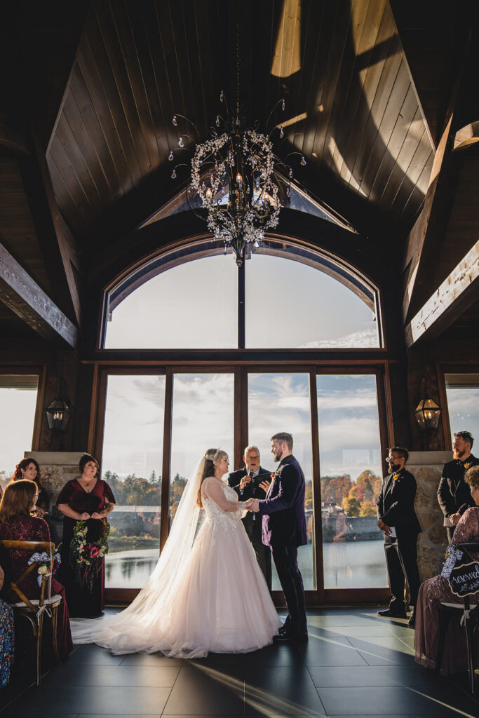 A wedding ceremony at Cambridge Mill