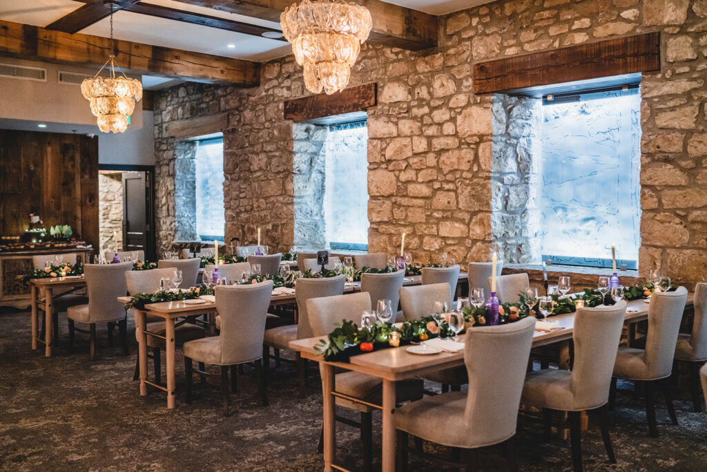 Cambridge Mill wedding reception decor ready for guests