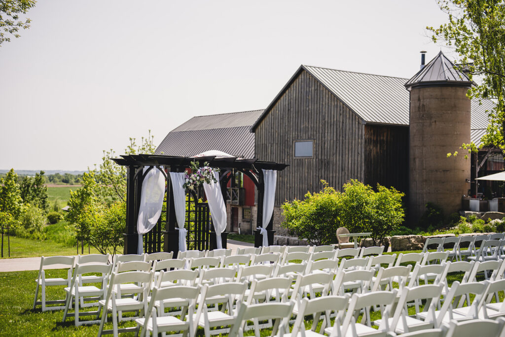 Earth to Table Farm wedding venue ready for an outdoor ceremony