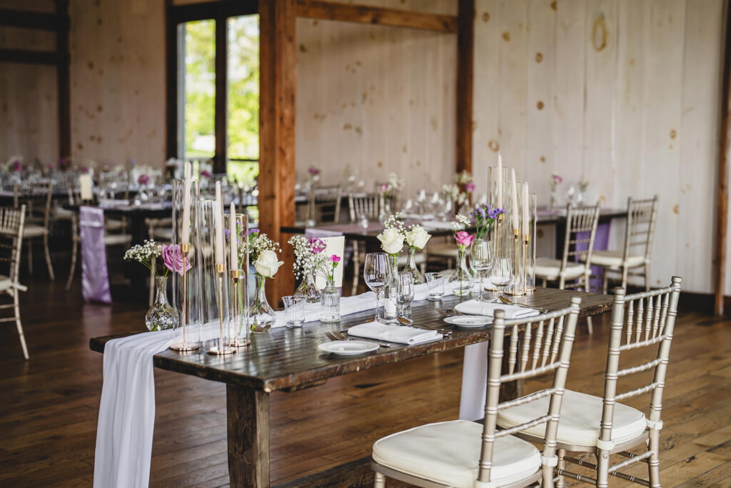 A sweetheart table at The Earth to Table Farm ready for the newlyweds