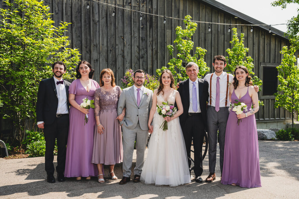 Wedding day family photos at The Earth to Table Farm wedding venue
