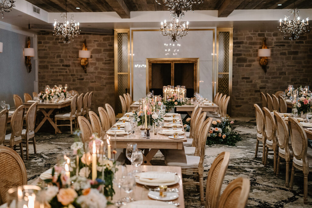 One of the Elora Mill reception rooms before the guests enter