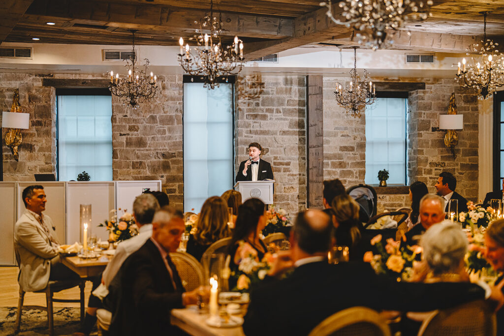 Wedding speeches at Elora Mill