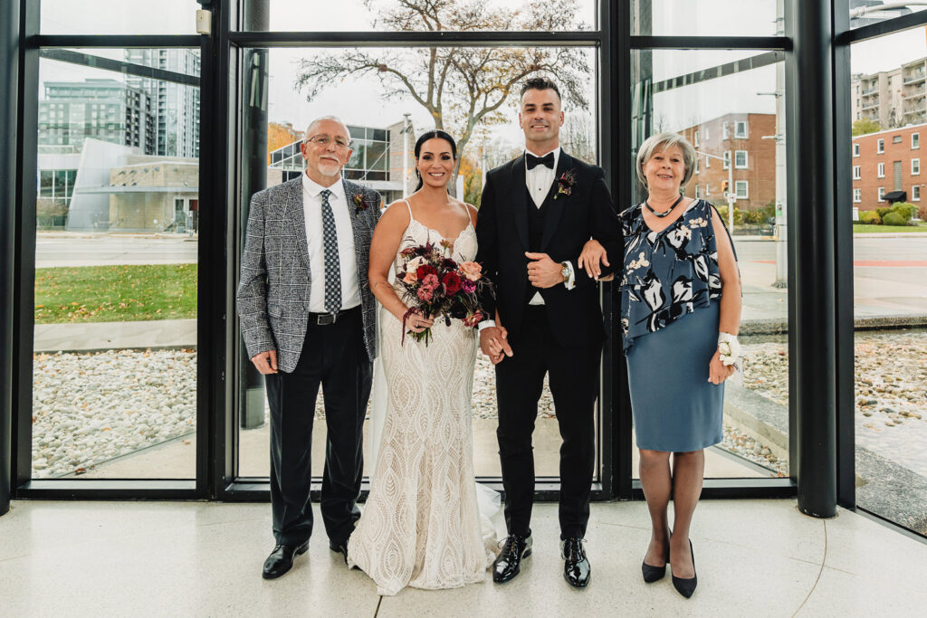 Formal family photos at a Spencer's at the Waterfront Wedding