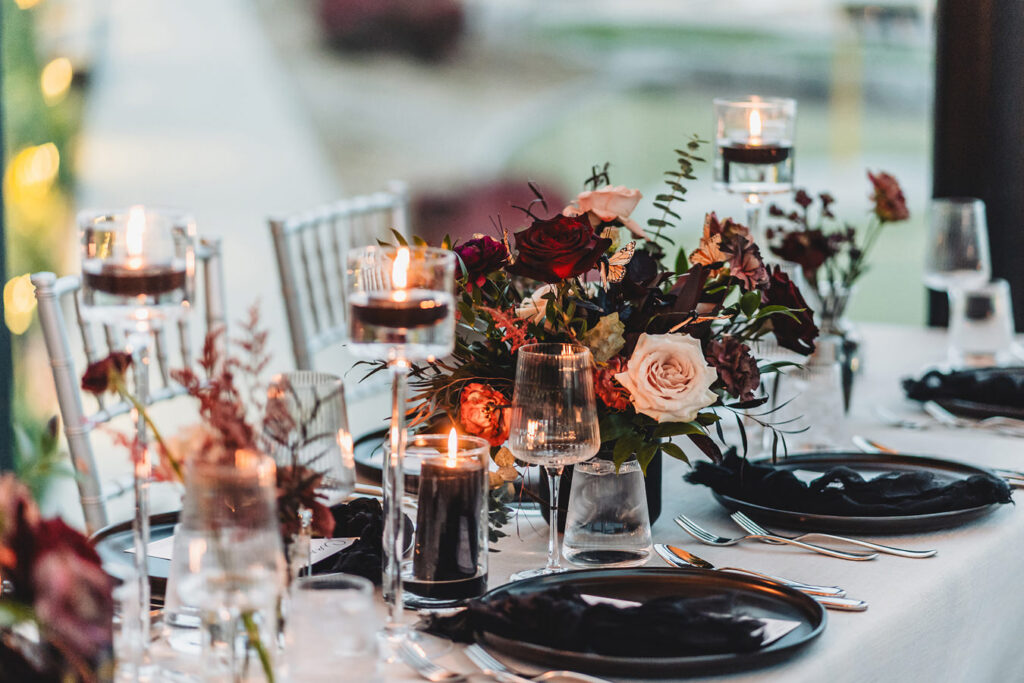 Spencer's at the Waterfront wedding reception decor